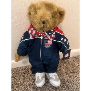 Vermont Teddy Bear Team USA Olympic Approx 15" Patriotic America Plush